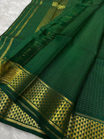 Load image into Gallery viewer, Classic Deep Green 2gm Zari Elegance Kanchipuram Handloom Silk Saree SS23510
