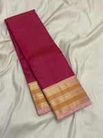 Load image into Gallery viewer, Classic Blush Pink &amp; Ruby Pink 1gm Zari Korvai Bridal Elegance Kanchipuram Handloom Silk Saree SS28116
