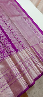 Load image into Gallery viewer, Classic Vadamalli &amp; Silver Kanchipuram Handloom Silk Saree SS25938
