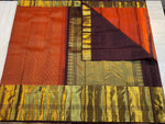 Load image into Gallery viewer, Classic Burnt Orange &amp; Coffee Brown Kanchipuram Handloom Silk Saree SS26458
