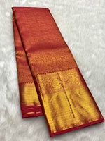 Load image into Gallery viewer, Classic Creamy Pink Dual Toned 2gm Zari Bridal Elegance Kanchipuram Handloom Silk Saree SS25278
