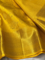 Load image into Gallery viewer, Classic Golden Yellow 2gm Zari Bridal Elegance Kanchipuram Handloom Silk Saree SS24060
