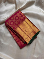 Load image into Gallery viewer, Classic Deep Pink &amp; Green 2gm Zari Bridal Elegance Kanchipuram Handloom Silk Saree SS24782
