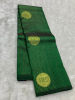Load image into Gallery viewer, Classic Dark Green 2gm Zari Kanchipuram Handloom Silk Saree SS25976
