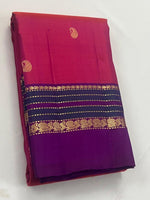 Load image into Gallery viewer, Classic Deep Rose &amp; Vadamalli 2gm Zari Bridal Elegance Kanchipuram Handloom Silk Saree SS27126
