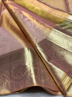 Load image into Gallery viewer, Pastel Pink &amp; Cream Dual Toned 2gm Zari Bridal Elegance Kanchipuram Handloom Silk Saree SS25446
