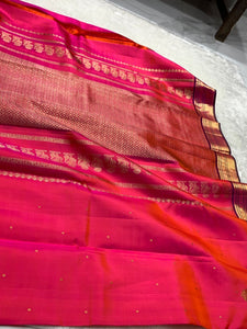 Classic Rose Pink & Purple 2gm Zari Kanchipuram Handloom Silk Saree SS26499