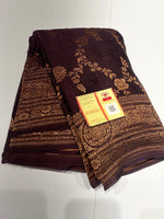 Load image into Gallery viewer, Classic Coffee Brown Elegance Khaddi Banarasi Crepe Silk Saree SS25627
