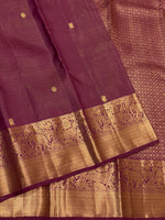 Load image into Gallery viewer, Classic Berry Plum 2gm Zari Vaira Oosi Elegance Kanchipuram Handloom Silk Saree SS23599
