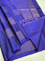 Load image into Gallery viewer, Classic Violet Elegance Handloom Soft Silk Saree SS24153
