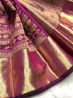 Load image into Gallery viewer, Classic Wine Red 2gm Zari Bridal Elegance Kanchipuram Handloom Silk Saree SS24103
