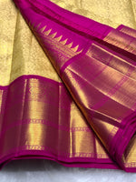 Load image into Gallery viewer, Classic Yellow &amp; Pink 2gm Zari Bridal Elegance Kanchipuram Handloom Silk Saree SS25272
