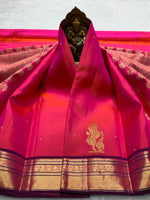 Load image into Gallery viewer, Classic Rose Pink &amp; Purple 2gm Zari Kanchipuram Handloom Silk Saree SS26499
