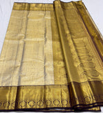 Load image into Gallery viewer, Classic Golden Beige &amp; Aubergine 1gm Zari Bridal Elegance Kanchipuram Handloom Silk Saree SS24113
