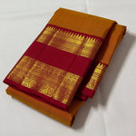 Load image into Gallery viewer, Classic Mango Yellow &amp; Crimson Red 2gm Zari Elegance Kanchipuram Handloom Silk Saree SS28232
