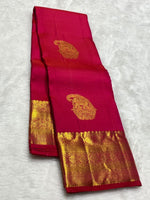 Load image into Gallery viewer, Classic Ruby Pink 2gm Zari Elegance Kanchipuram Silk Saree SS24014
