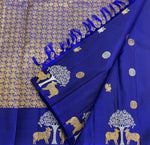 Load image into Gallery viewer, Classic Royal Blue 2gm Zari Elegance Kanchipuram Handloom Silk Saree SS25302
