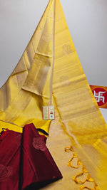 Load image into Gallery viewer, Classic Yellow Elegance Handloom Soft Silk Saree SS25738
