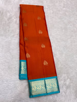 Load image into Gallery viewer, Classic Burnt Orange 2gm Zari Elegance Kanchipuram Handloom Silk Saree SS28251

