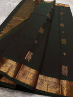 Load image into Gallery viewer, Classic Dark Olive Green Kanchipuram Handloom Silk Saree SS26082
