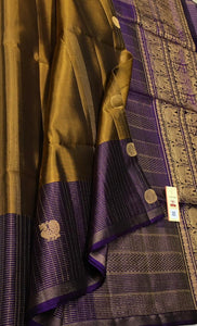 Classic Gold & Violet Elegance Handloom Soft Silk Saree SS26461