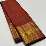 Load image into Gallery viewer, Classic Brownish Red Elegance Kanchipuram Handloom Silk Saree SS28584
