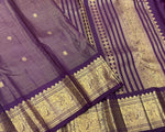 Load image into Gallery viewer, Classic Berry Plum Vintage Vaira Oosi 2gm Zari Elegance Kanchipuram Handloom Silk Saree SS27559
