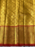 Load image into Gallery viewer, Classic Golden Cream 2gm Zari Bridal Elegance Kanchipuram Handloom Silk Saree SS23606
