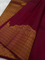 Load image into Gallery viewer, Classic Maroon Bridal Elegance Kanchipuram Handloom Silk Saree SS27239
