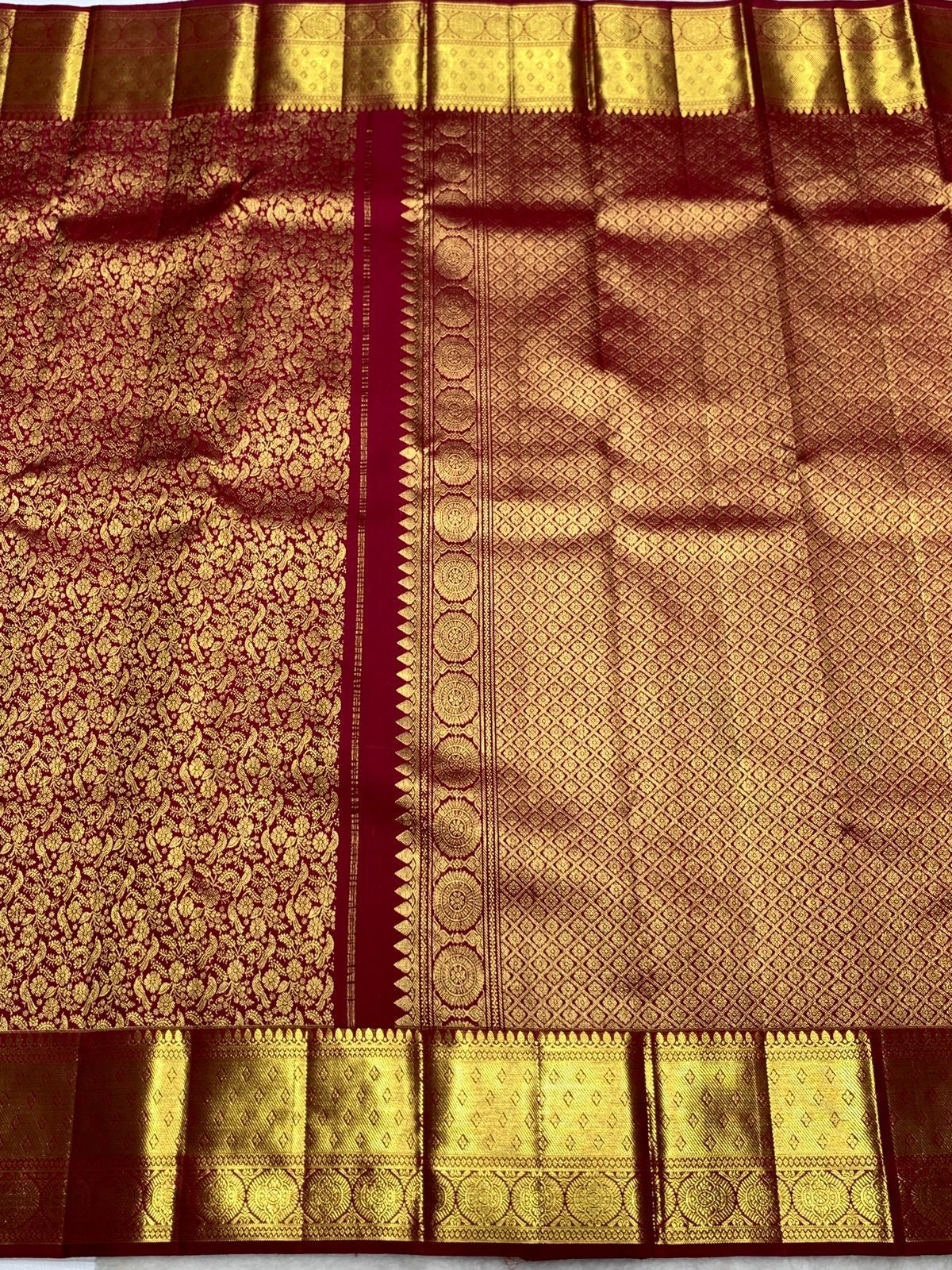 Classic Ruby Pink 2gm Zari Bridal Elegance Kanchipuram Handloom Silk Saree SS25370