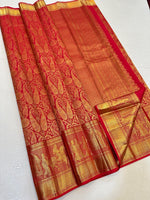 Load image into Gallery viewer, Classic Crimson Red Elegance Kanchipuram Handloom Silk Saree SS24688
