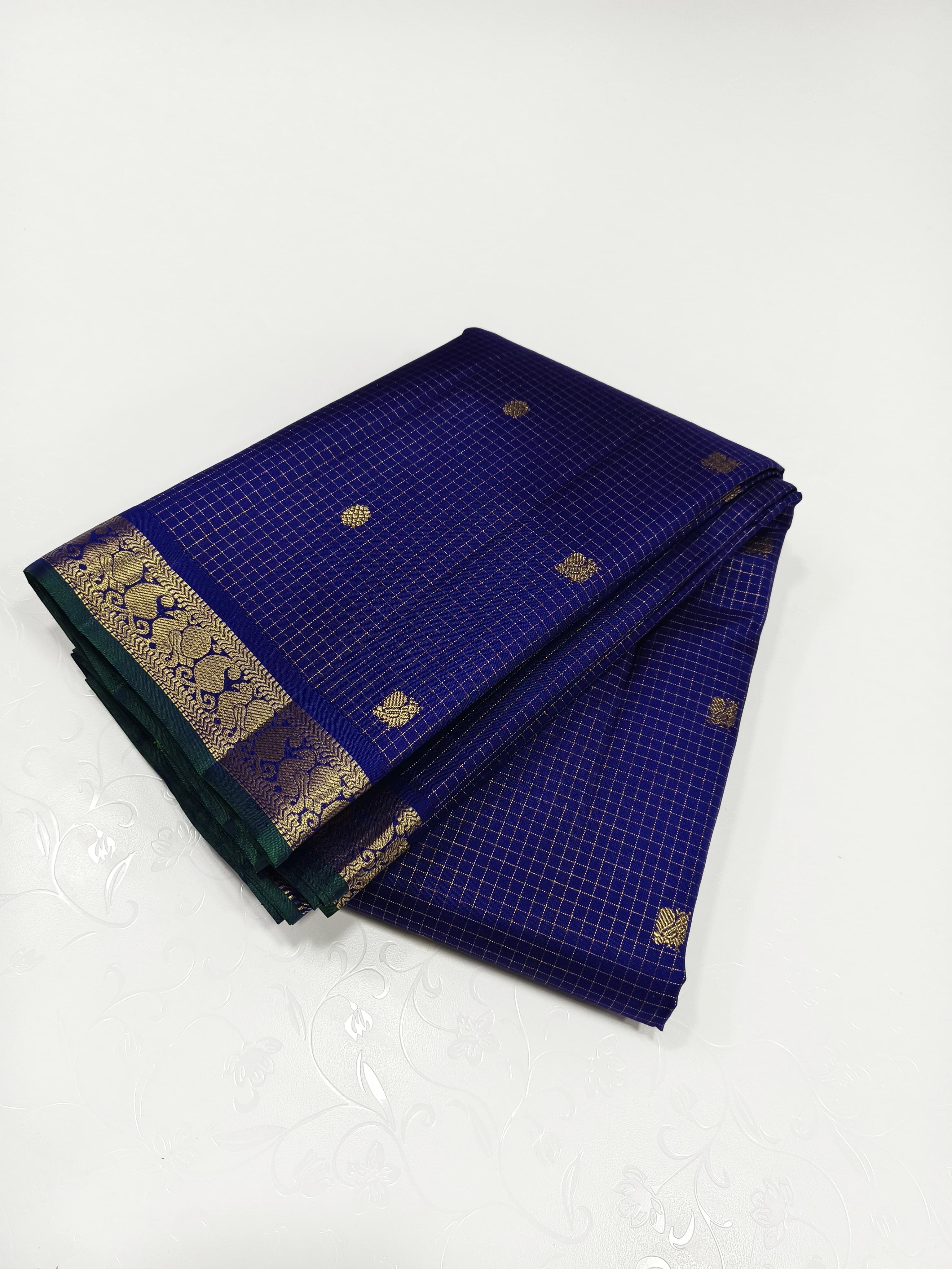 Classic Royal Blue 2gm Zari Kanchipuram Handloom Silk Saree SS26236