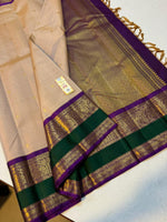 Load image into Gallery viewer, Classic Beige &amp; Vadamalli 2gm Zari Kanchipuram Handloom Silk Saree SS26493
