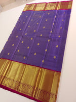 Load image into Gallery viewer, Classic Lavender &amp; Wine Red Elegance Kanchipuram Handloom Silk Saree SS23696
