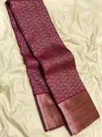 Load image into Gallery viewer, Classic Wine Red 2gm Antique Zari Bridal Elegance Kanchipuram Handloom Silk Saree SS25325
