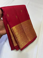 Load image into Gallery viewer, Classic Cherry Red Elegance Kanchipuram Handloom Silk Saree SS24389
