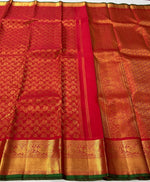 Load image into Gallery viewer, Classic Chilly Red 2gm Zari Bridal Elegance Kanchipuram Handloom Silk Saree SS24269
