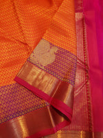 Load image into Gallery viewer, Classic Tangerine Orange 1gm Zari Elegance Kanchipuram Handloom Silk Saree SS23731
