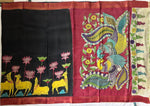Load image into Gallery viewer, Classic Pen Kalamkari Black Elegance Banglore Silk Saree SS27160
