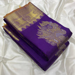 Load image into Gallery viewer, Classic Vadamalli Purple &amp; Yellow Kanchipuram Handloom Silk Saree SS25965
