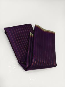 Classic Deep Indigo Violet & Fern Green Elegance Kanjivaram Handloom Silk Saree SS23087