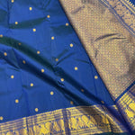 Load image into Gallery viewer, Classic Dark Spanish Blue Elegance Kanchipuram Handloom Silk Saree SS28576
