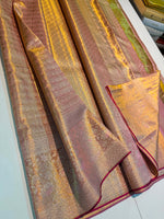 Load image into Gallery viewer, Classic Blush Pink Tint Bridal Elegance Tissue Kanchipuram Handloom Silk Saree SS27988
