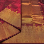 Load image into Gallery viewer, Classic Brick Red 2gm Zari Temple Bridal Elegance Kanchipuram Handloom Silk Saree SS26579
