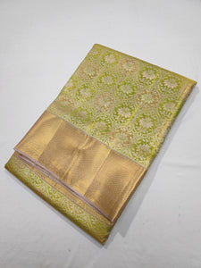 Classic Lime Green & Lilac Bridal Elegance Kanchipuram Handloom Silk Saree SS24597