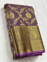 Load image into Gallery viewer, Classic Mauve 2gm Zari Bridal Elegance Kanchipuram Handloom Silk Saree SS23931
