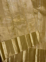 Load image into Gallery viewer, Classic Shimmer Oatmeal Beige Diagonal Rectangular Design Brocade 2gm Zari Bridal Elegance Kanchipuram Handloom Silk Saree SS27479
