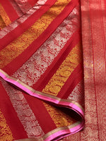 Load image into Gallery viewer, Classic Carmine Red 2gm Zari Kanchipuram Handloom Silk Saree SS26100
