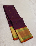 Load image into Gallery viewer, Classic Plum 2gm Zari Kanchipuram Handloom Silk Saree SS26360
