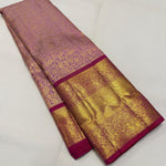 Load image into Gallery viewer, Classic Creamy Pink &amp; Deep Pink 2gm Zari Vanasingaram Bridal Elegance Kanchipuram Handloom Silk Saree SS25935
